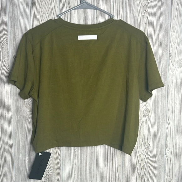 Women's Alphalete Evo Twist Crop Green Shirt Size XXL NWT - Picture 5 of 6